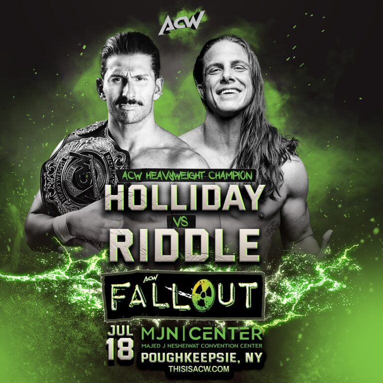 ACW Champion Richard Holliday steps into the ring vs MLW Champion Matt Riddle in a collision set to ignite the Hudson Valley at ACW: FALLOUT!