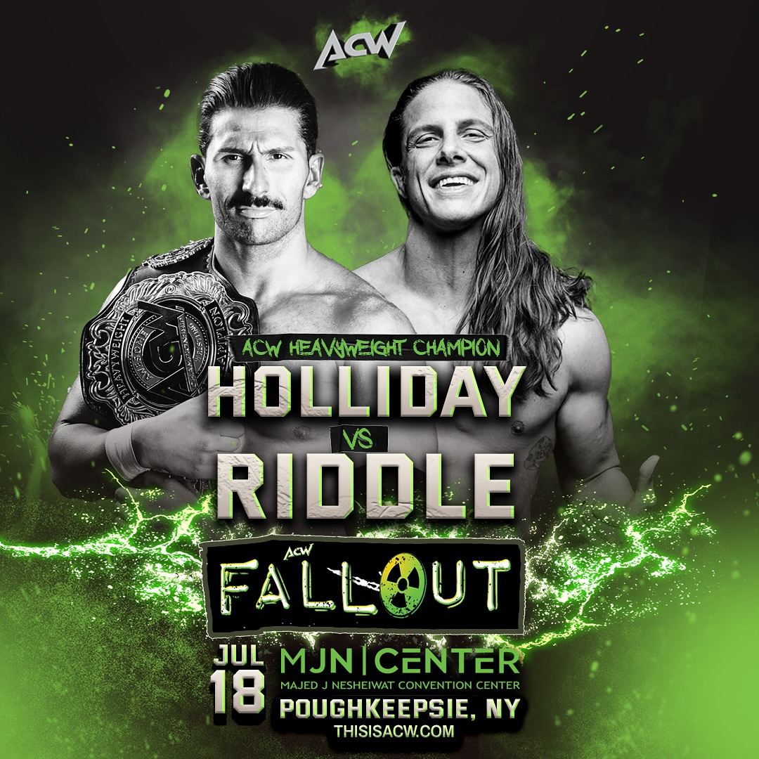 ACW Champion Richard Holliday steps into the ring vs MLW Champion Matt Riddle in a collision set to ignite the Hudson Valley at ACW: FALLOUT!