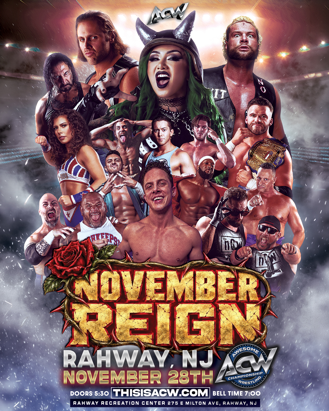 ACW November Reign: November 28, 2026 at the Rahway Rec Center in Rahway, New Jersey